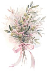 Obraz premium Coquette olive tree art graphics blossom.