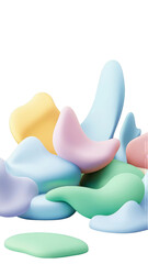 Abstract pastel shapes in playful arrangement