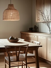 Bright scandinavian kitchen interior