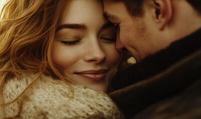 Intimate Embrace with Warm Connection