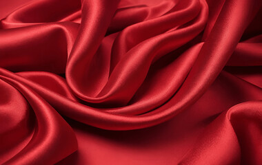 Obraz premium Luxurious red fabric texture background perfect for elegant valentine's day.
