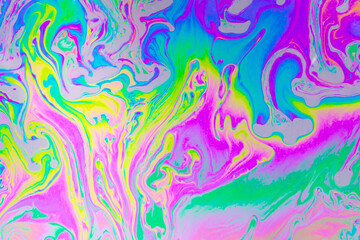 Psychedelic multicolored background abstract. Rainbow colors. patterns background. Photo macro shot of soap bubbles