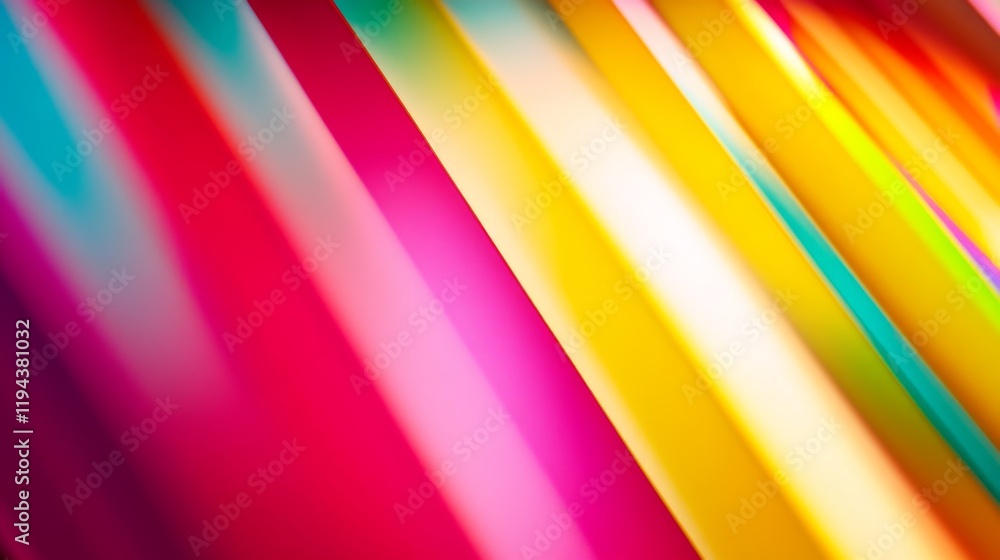 Leinwandbilder Close-up of an abstract background with a burst of bright, neon colors and geometric patterns, creating an energetic and contemporary visual effect.