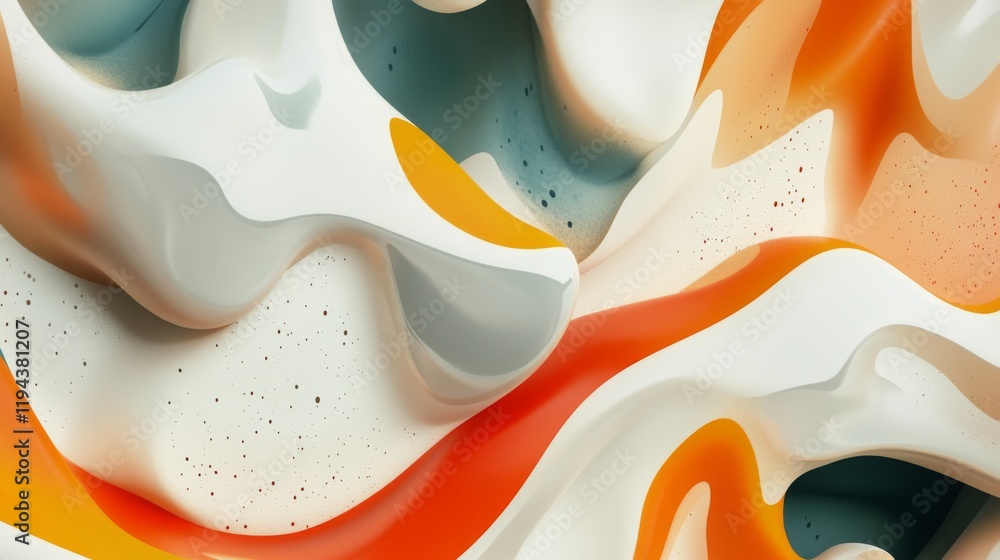 Fototapete close-up of an abstract background with fluid, organic shapes and subtle textures, blending soft and