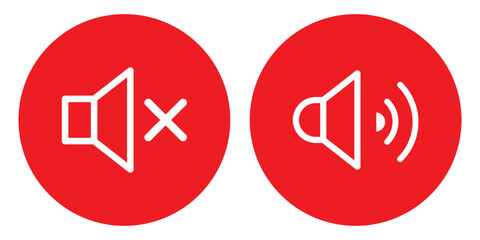 speaker, sound, volume icon set , low and hight level volume speaker icon. voice, audio, silent, mute icons in flat style for media player app and website