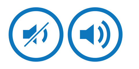 speaker, sound, volume icon set , low and hight level volume speaker icon. voice, audio, silent, mute icons in flat style for media player app and website