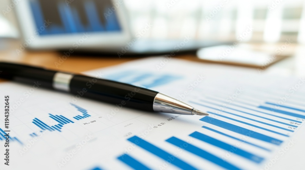 Leinwandbilder close-up of a financial graph with a focus on positive growth trends and key performance indicators,