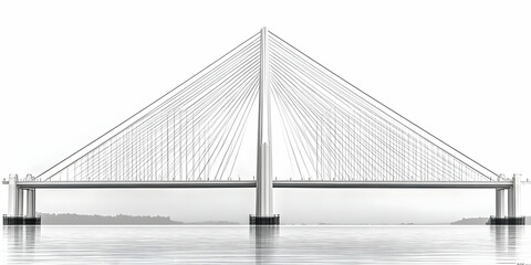 Cable-Stayed Bridge Illustration