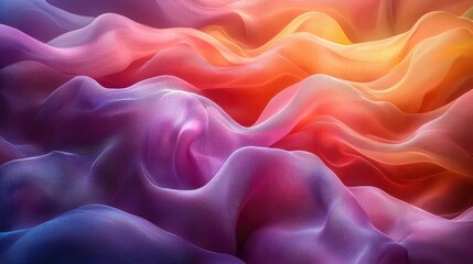 Fototapeta premium Abstract Colorful Fabric Waves: A Symphony of Hues and Textures
