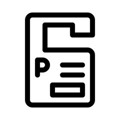 Parking permit line icon