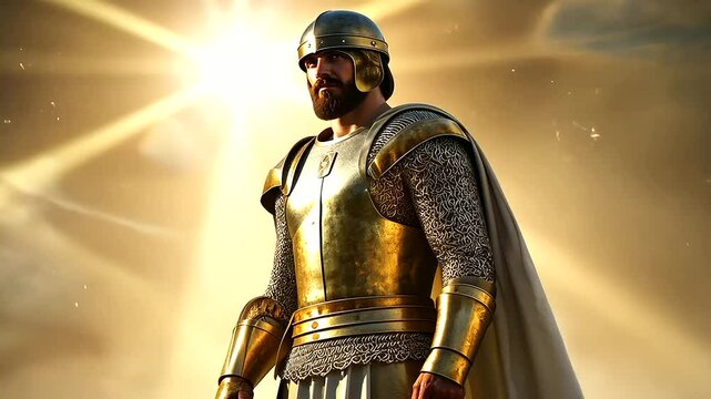 Armor of God Radiant Warrior in Spiritual Warfare Scene