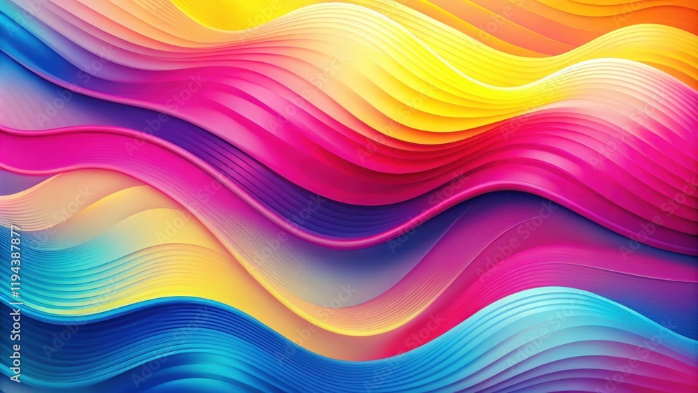 Poster abstract colorful wavy design with vibrant hues and smooth curves
