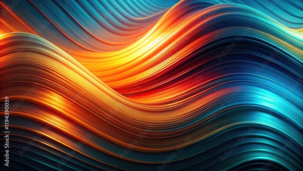 Poster abstract swirling waves of vibrant hues and dynamic curves