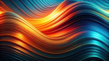 Abstract Swirling Waves of Vibrant Hues and Dynamic Curves