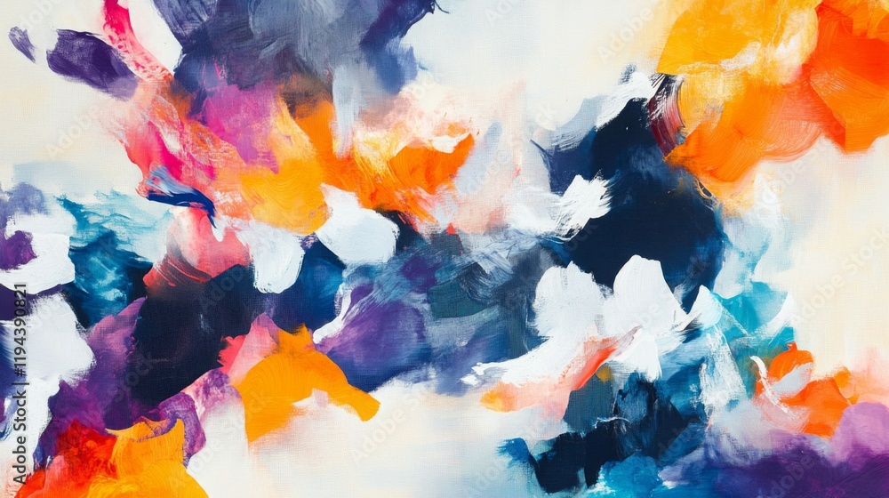 Poster detailed view of an abstract background with a mix of vibrant colors and fluid brushstrokes, capturi