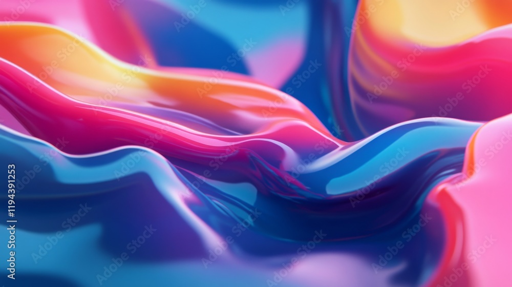Fototapete detailed view of a digital graphic with overlapping shapes and vibrant colors, creating a sense of d