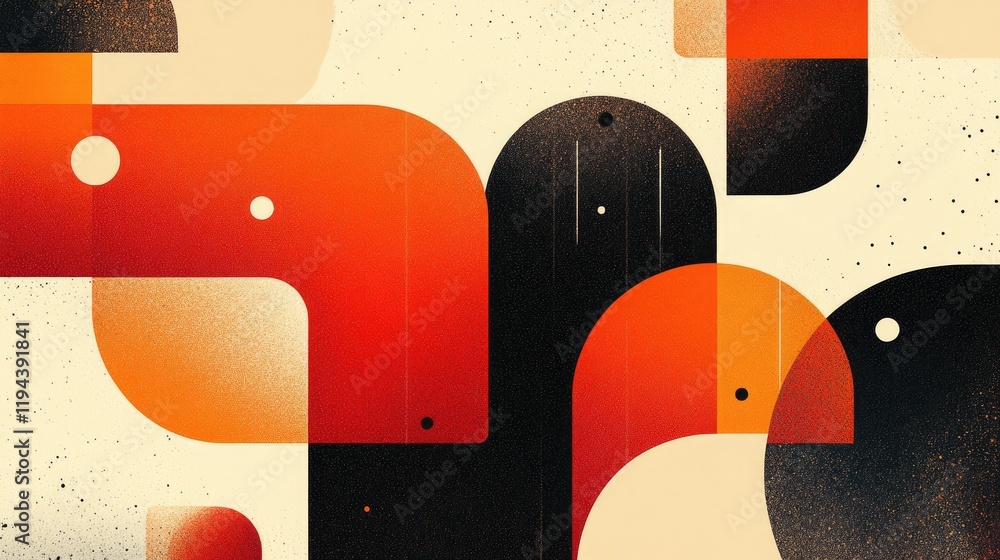 Poster abstract modern illustration with smooth gradients and dynamic overlapping shapes.
