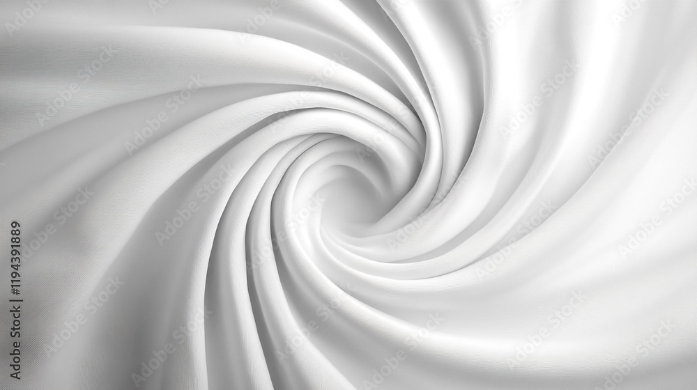 Poster swirling white fabric creating a soft, elegant texture in a minimalist composition
