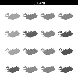 Fototapeta premium Unique dotted map representation of Iceland showcasing its geography and contours