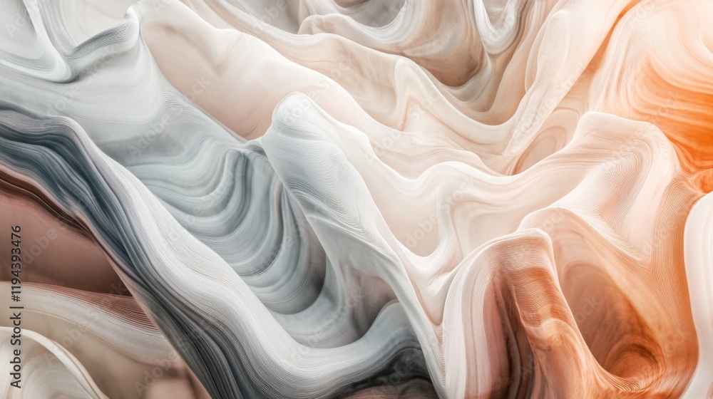 Poster high-resolution close-up of an abstract background with flowing lines and soft, pastel colors, creat