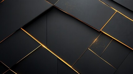 Abstract Black Geometric Pattern with Gold Accents