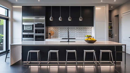 Contemporary Kitchen with Smart Appliances and Minimalist Design