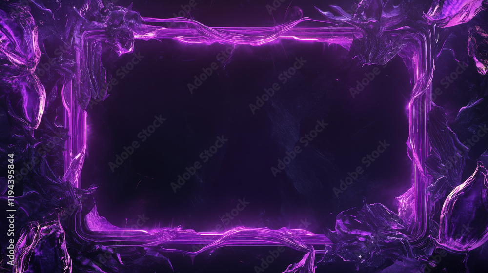 Poster purple classic frames set isolated on black background. vector realistic illustration of blank recta