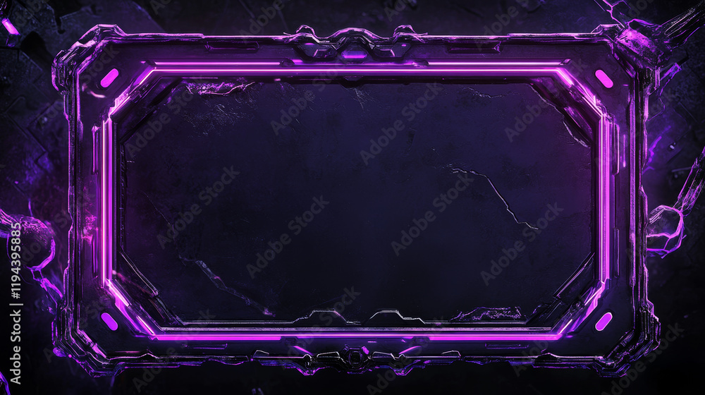 Poster purple classic frames set isolated on black background. vector realistic illustration of blank recta