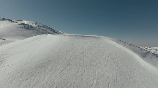 DRONE FOOTAGE, OF FARAYA LEBANON TRACK IN SHOT