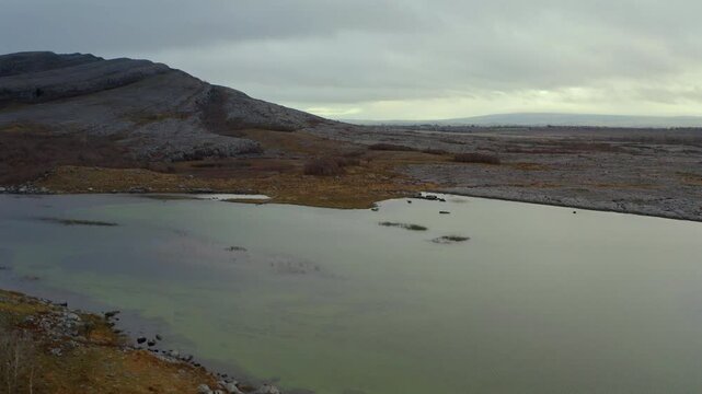 Dynamic Aerial Shot of Mullaghmore and Turlough, Burren National Park