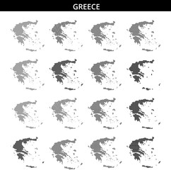 Outline of Greece Featuring Geographic Patterns and Texture Details