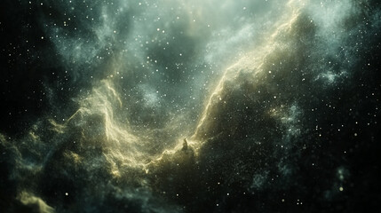 Obraz premium Cosmic clouds and glowing particles create a stunning view of the universe at night