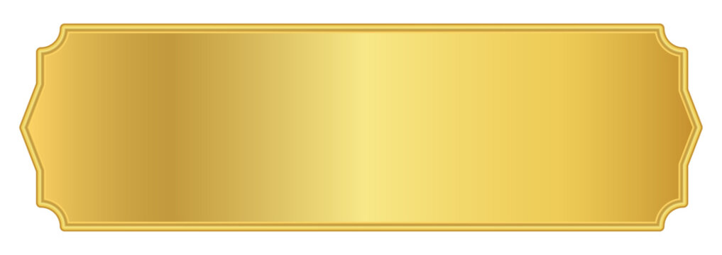 gold label banner, luxury golden frame, gold name plate