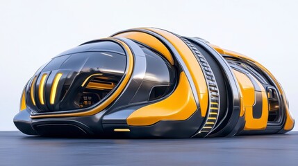 Futuristic Vehicle Design with Sleek Curves and Bold Colors
