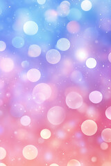 A dreamy abstract background featuring soft pastel bokeh lights in pink, purple, and blue hues