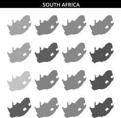 Map representation of South Africa with dotted pattern and light effects displayed