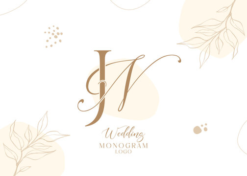 NJ and  JN wedding initial monogram logo