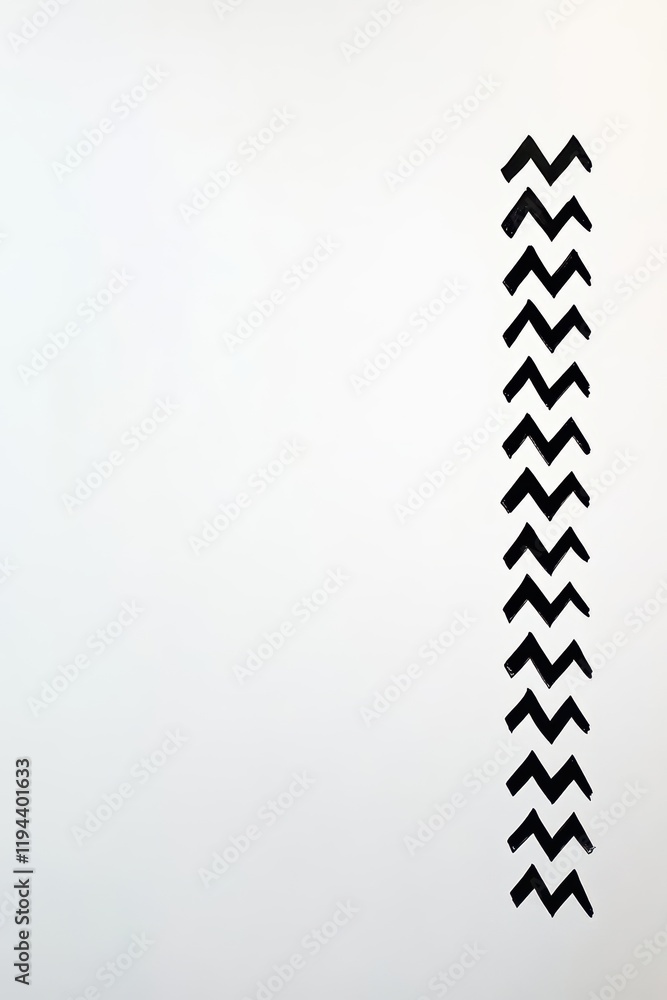 Poster abstract black arrow pattern design on minimalistic white background