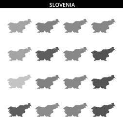 Map outline of Slovenia with dotted pattern and abstract background lines