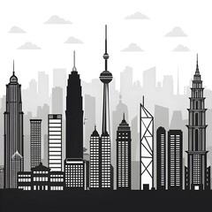 Fototapeta premium The city silhotte