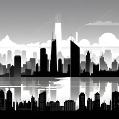 Fototapeta premium The city silhotte