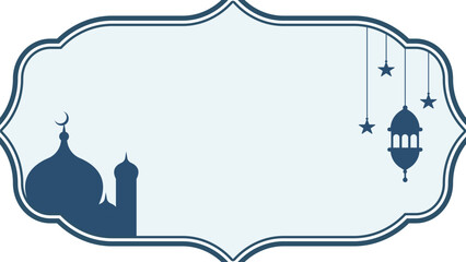 Background with Islamic Frames for Ramdhan Kareem and Eid. Landscape Frame Concept