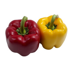 Green Bell Pepper Duo Isolated on White Background
