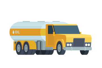 Oil Tanker Truck Vector Illustration. Fully Editable and Scalable Design