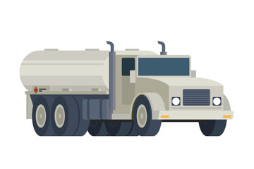 Oil Tanker Truck Vector Illustration. Fully Editable and Scalable Design