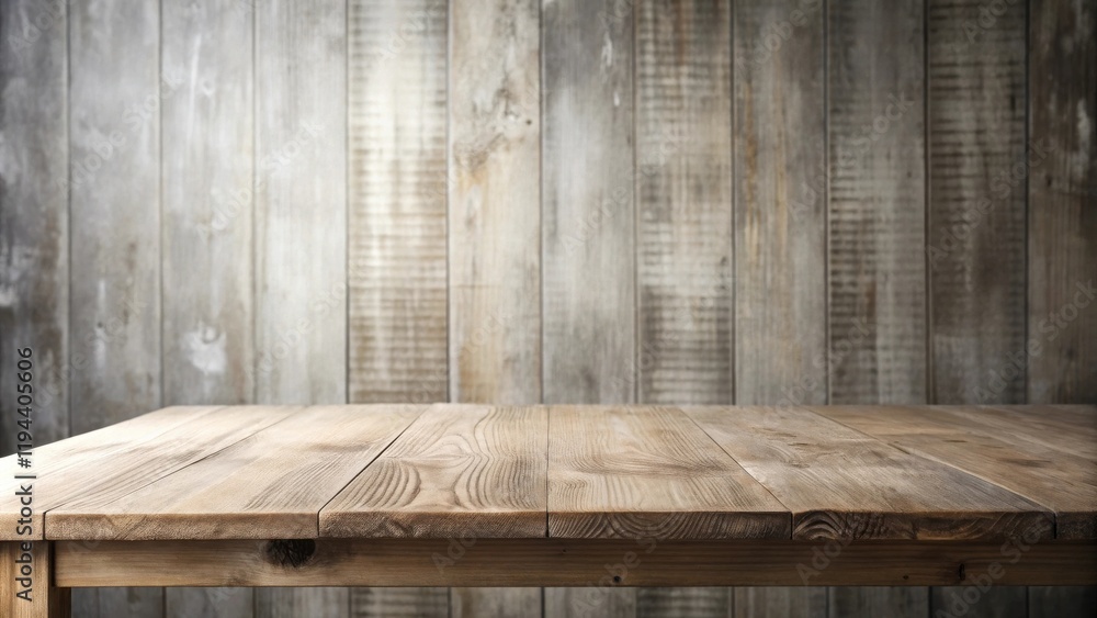 Poster rustic wooden tabletop with weathered plank background ideal for product display and mockups