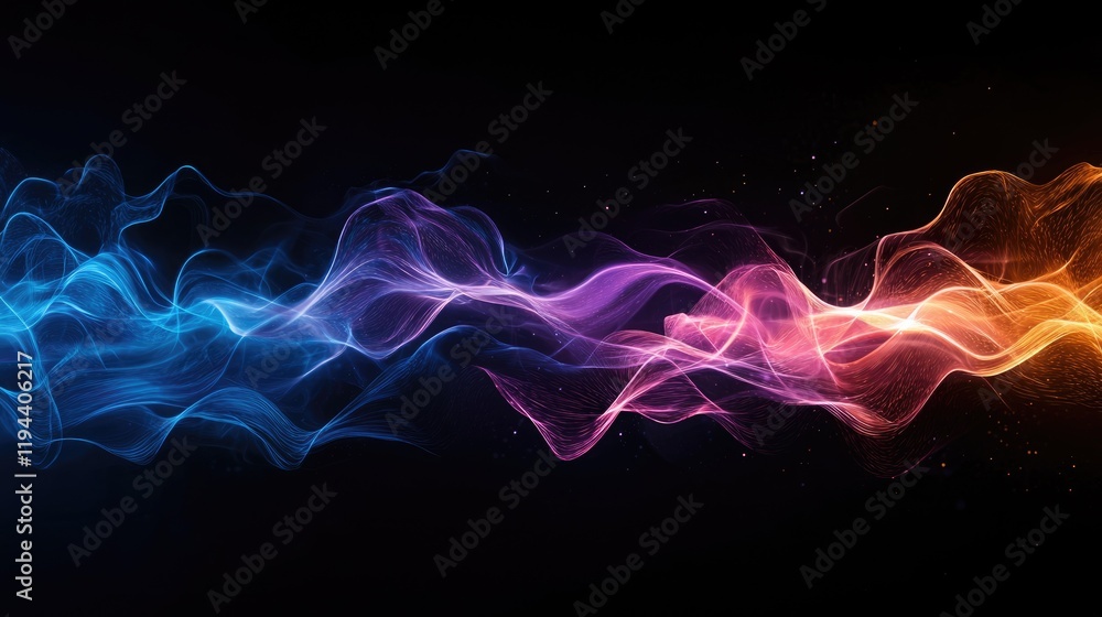 Poster dynamic sci-fi background with colorful waves abstract digital art futuristic environment vibrant vi
