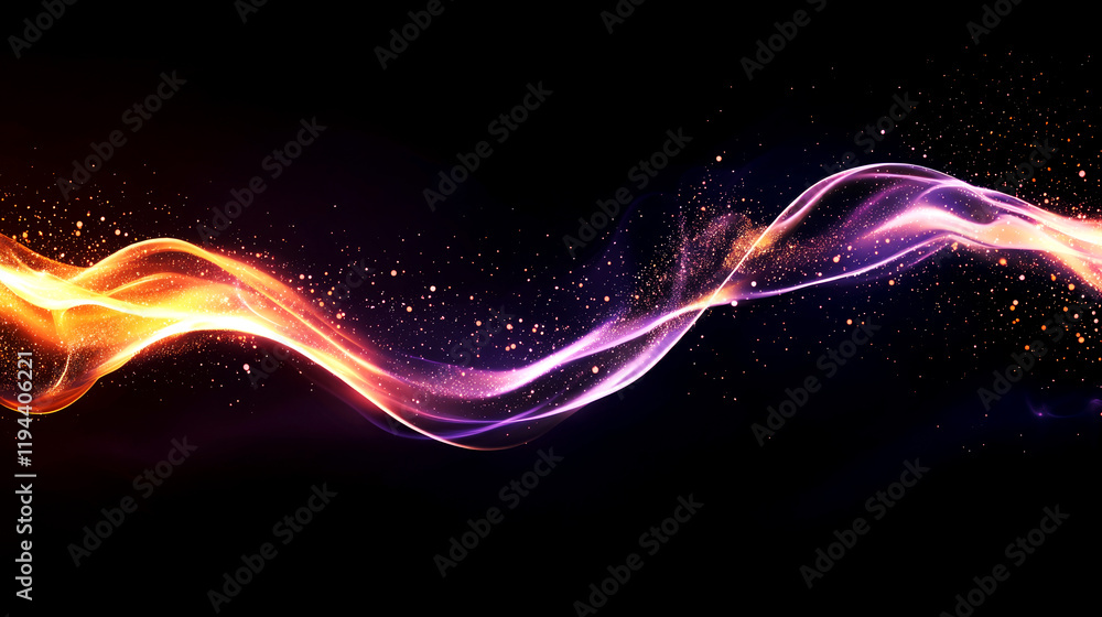 Aufkleber dynamic sci-fi background with colorful light waves abstract art digital environment aesthetic viewp