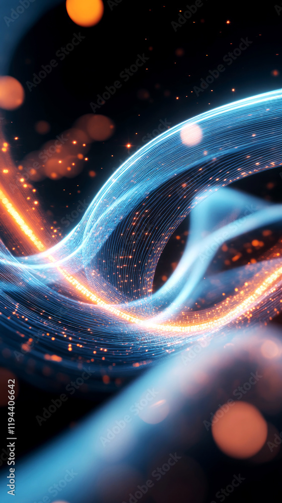 Poster dynamic sci-fi background waves digital environment abstract visuals futuristic concept vibrant ligh