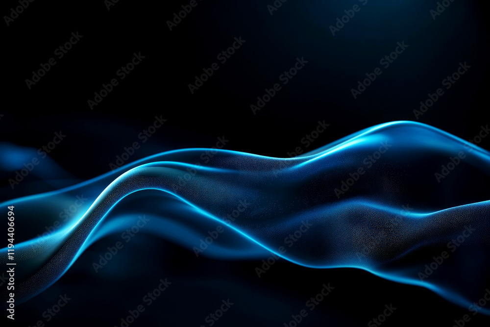 Aufkleber dynamic sci-fi background waves digital art abstract environment ethereal view futuristic concept